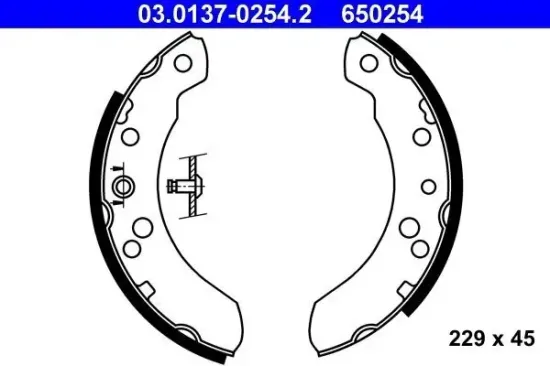 Bremsbackensatz Hinterachse ATE 03.0137-0254.2 Bild Bremsbackensatz Hinterachse ATE 03.0137-0254.2