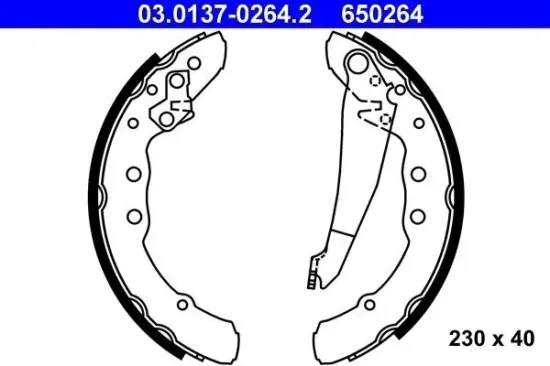 Bremsbackensatz ATE 03.0137-0264.2 Bild Bremsbackensatz ATE 03.0137-0264.2