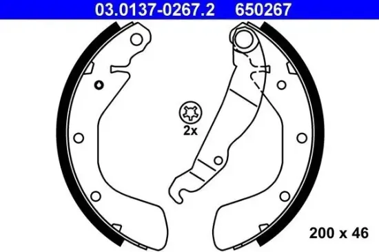 Bremsbackensatz ATE 03.0137-0267.2 Bild Bremsbackensatz ATE 03.0137-0267.2