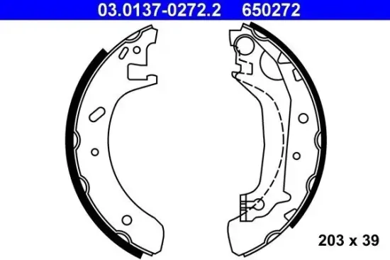 Bremsbackensatz Hinterachse ATE 03.0137-0272.2 Bild Bremsbackensatz Hinterachse ATE 03.0137-0272.2