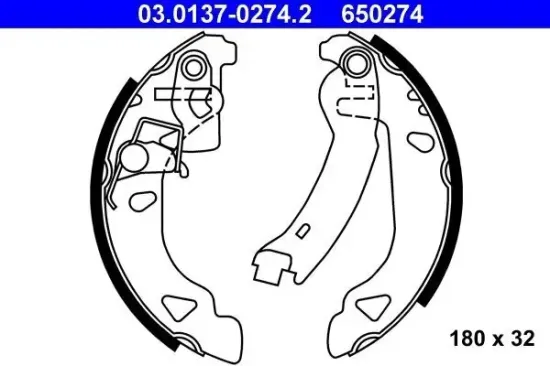 Bremsbackensatz ATE 03.0137-0274.2 Bild Bremsbackensatz ATE 03.0137-0274.2