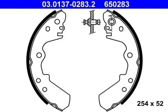 Bremsbackensatz Hinterachse ATE 03.0137-0283.2 Bild Bremsbackensatz Hinterachse ATE 03.0137-0283.2