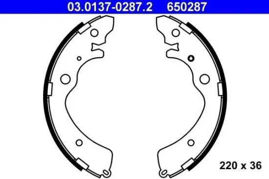 Bremsbackensatz ATE 03.0137-0287.2 Bild Bremsbackensatz ATE 03.0137-0287.2