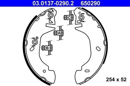 Bremsbackensatz ATE 03.0137-0290.2 Bild Bremsbackensatz ATE 03.0137-0290.2