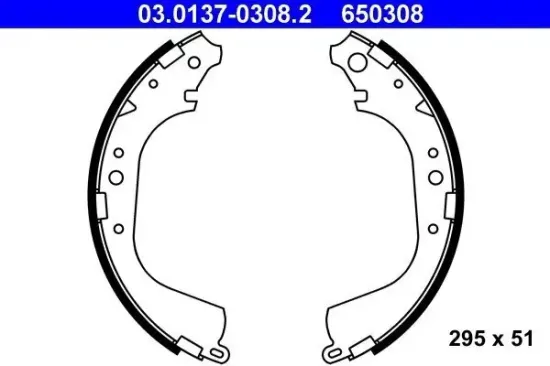 Bremsbackensatz ATE 03.0137-0308.2 Bild Bremsbackensatz ATE 03.0137-0308.2