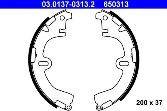 Bremsbackensatz Hinterachse ATE 03.0137-0313.2 Bild Bremsbackensatz Hinterachse ATE 03.0137-0313.2