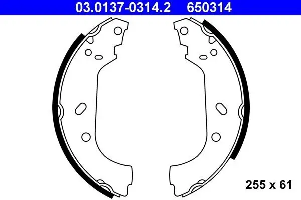 Bremsbackensatz ATE 03.0137-0314.2