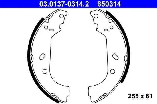 Bremsbackensatz Hinterachse ATE 03.0137-0314.2 Bild Bremsbackensatz Hinterachse ATE 03.0137-0314.2