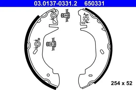 Bremsbackensatz ATE 03.0137-0331.2 Bild Bremsbackensatz ATE 03.0137-0331.2