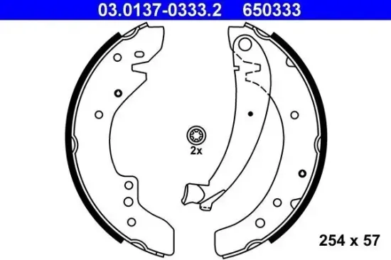 Bremsbackensatz Hinterachse ATE 03.0137-0333.2 Bild Bremsbackensatz Hinterachse ATE 03.0137-0333.2