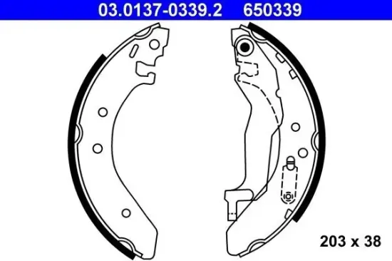 Bremsbackensatz ATE 03.0137-0339.2 Bild Bremsbackensatz ATE 03.0137-0339.2