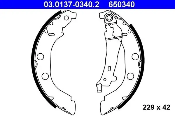 Bremsbackensatz ATE 03.0137-0340.2