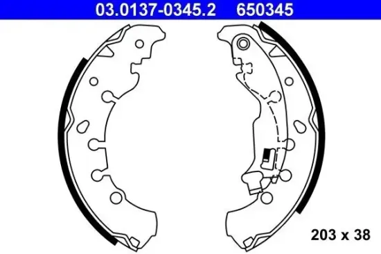 Bremsbackensatz Hinterachse ATE 03.0137-0345.2 Bild Bremsbackensatz Hinterachse ATE 03.0137-0345.2