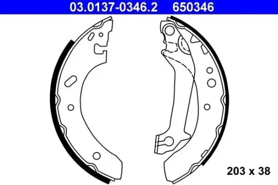 Bremsbackensatz Hinterachse ATE 03.0137-0346.2 Bild Bremsbackensatz Hinterachse ATE 03.0137-0346.2