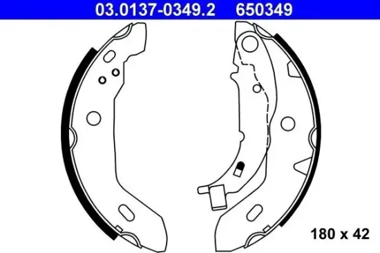 Bremsbackensatz ATE 03.0137-0349.2 Bild Bremsbackensatz ATE 03.0137-0349.2