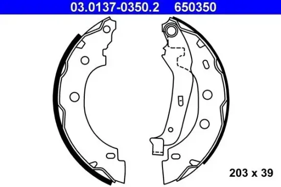 Bremsbackensatz Hinterachse ATE 03.0137-0350.2 Bild Bremsbackensatz Hinterachse ATE 03.0137-0350.2