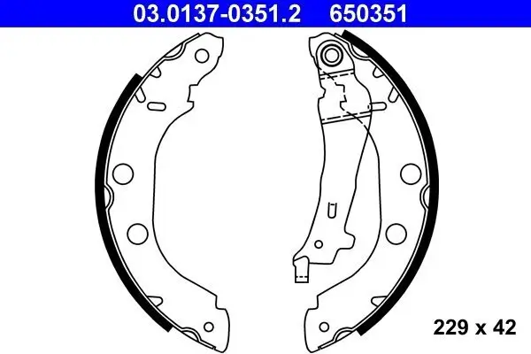 Bremsbackensatz ATE 03.0137-0351.2 Bild Bremsbackensatz ATE 03.0137-0351.2