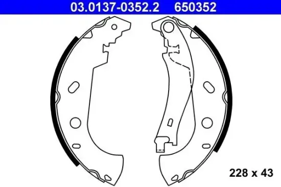 Bremsbackensatz Hinterachse ATE 03.0137-0352.2 Bild Bremsbackensatz Hinterachse ATE 03.0137-0352.2