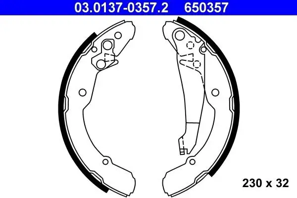 Bremsbackensatz ATE 03.0137-0357.2