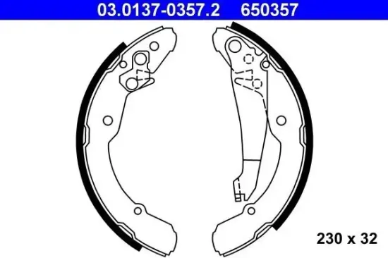 Bremsbackensatz ATE 03.0137-0357.2 Bild Bremsbackensatz ATE 03.0137-0357.2