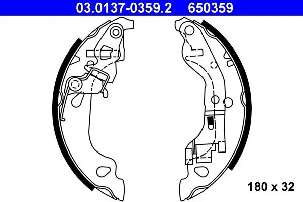 Bremsbackensatz ATE 03.0137-0359.2