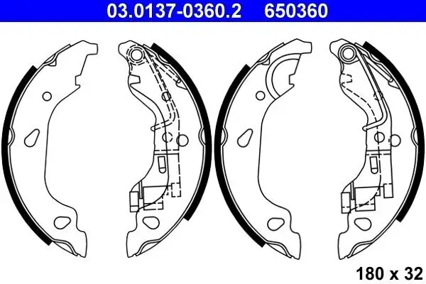 Bremsbackensatz ATE 03.0137-0360.2