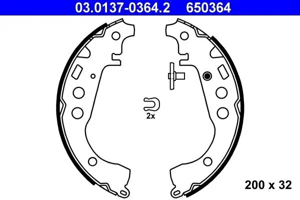 Bremsbackensatz ATE 03.0137-0364.2