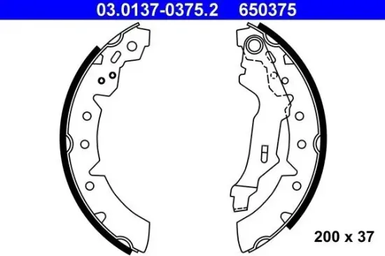 Bremsbackensatz Hinterachse ATE 03.0137-0375.2 Bild Bremsbackensatz Hinterachse ATE 03.0137-0375.2