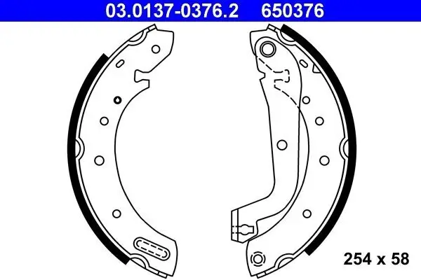 Bremsbackensatz ATE 03.0137-0376.2