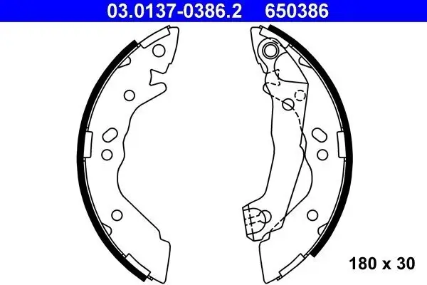 Bremsbackensatz Hinterachse ATE 03.0137-0386.2