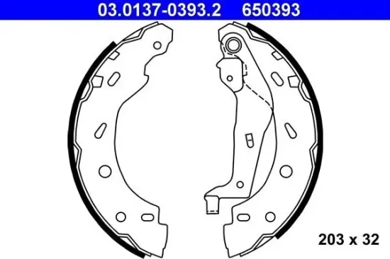 Bremsbackensatz Hinterachse ATE 03.0137-0393.2 Bild Bremsbackensatz Hinterachse ATE 03.0137-0393.2