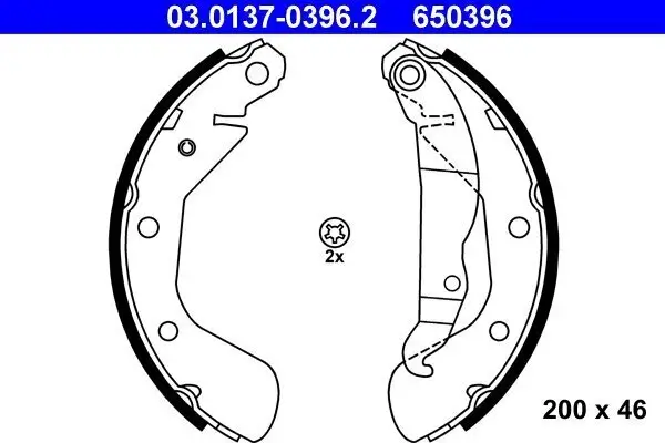 Bremsbackensatz Hinterachse ATE 03.0137-0396.2