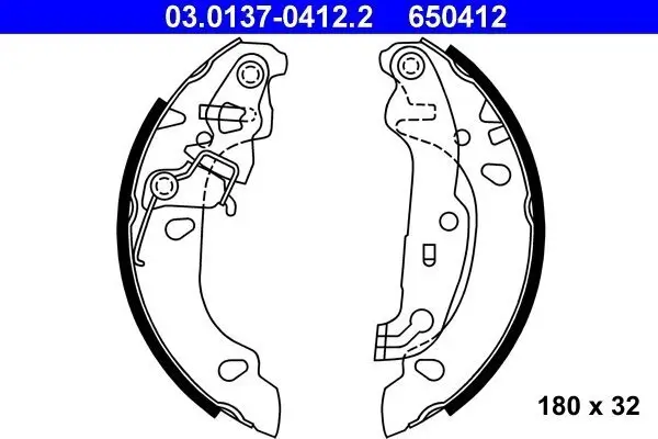 Bremsbackensatz ATE 03.0137-0412.2