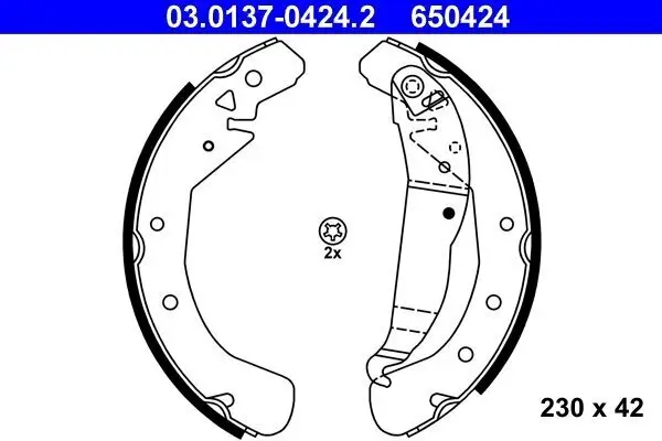 Bremsbackensatz ATE 03.0137-0424.2