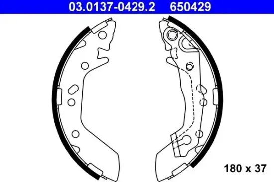 Bremsbackensatz Hinterachse ATE 03.0137-0429.2 Bild Bremsbackensatz Hinterachse ATE 03.0137-0429.2