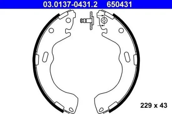 Bremsbackensatz Hinterachse ATE 03.0137-0431.2 Bild Bremsbackensatz Hinterachse ATE 03.0137-0431.2