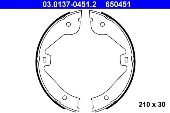 Bremsbackensatz, Feststellbremse Hinterachse ATE 03.0137-0451.2 Bild Bremsbackensatz, Feststellbremse Hinterachse ATE 03.0137-0451.2