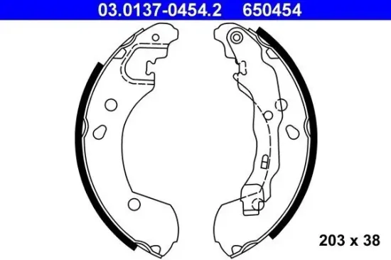 Bremsbackensatz Hinterachse ATE 03.0137-0454.2 Bild Bremsbackensatz Hinterachse ATE 03.0137-0454.2