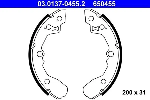 Bremsbackensatz ATE 03.0137-0455.2