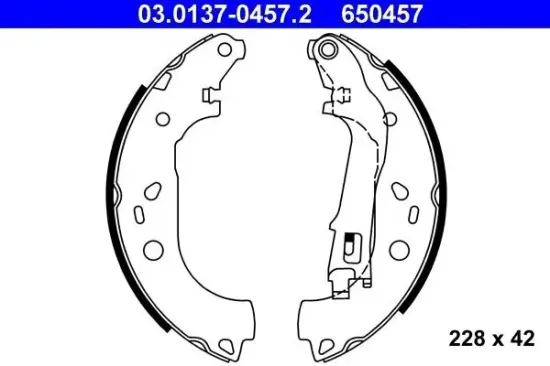 Bremsbackensatz ATE 03.0137-0457.2 Bild Bremsbackensatz ATE 03.0137-0457.2