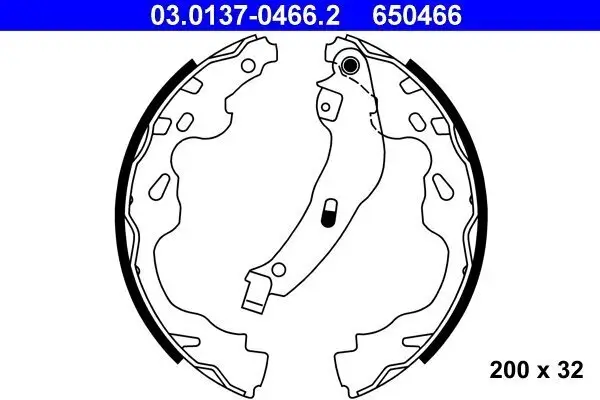 Bremsbackensatz ATE 03.0137-0466.2