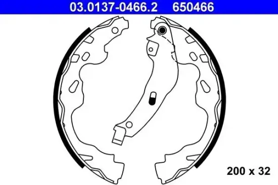 Bremsbackensatz Hinterachse ATE 03.0137-0466.2 Bild Bremsbackensatz Hinterachse ATE 03.0137-0466.2