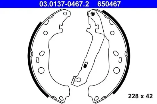 Bremsbackensatz ATE 03.0137-0467.2 Bild Bremsbackensatz ATE 03.0137-0467.2