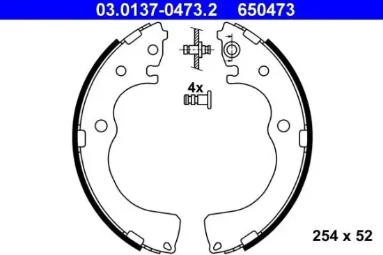 Bremsbackensatz Hinterachse ATE 03.0137-0473.2 Bild Bremsbackensatz Hinterachse ATE 03.0137-0473.2