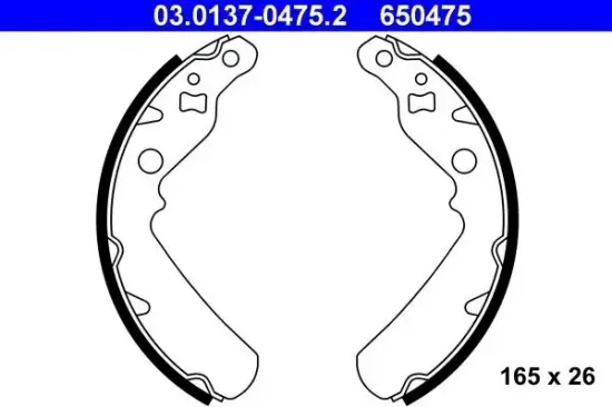 Bremsbackensatz Hinterachse ATE 03.0137-0475.2 Bild Bremsbackensatz Hinterachse ATE 03.0137-0475.2
