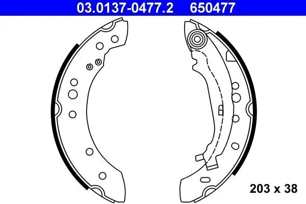 Bremsbackensatz ATE 03.0137-0477.2