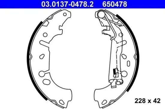 Bremsbackensatz ATE 03.0137-0478.2 Bild Bremsbackensatz ATE 03.0137-0478.2