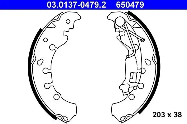 Bremsbackensatz ATE 03.0137-0479.2