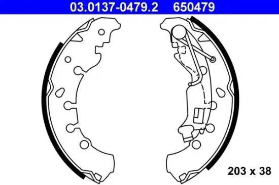 Bremsbackensatz ATE 03.0137-0479.2 Bild Bremsbackensatz ATE 03.0137-0479.2