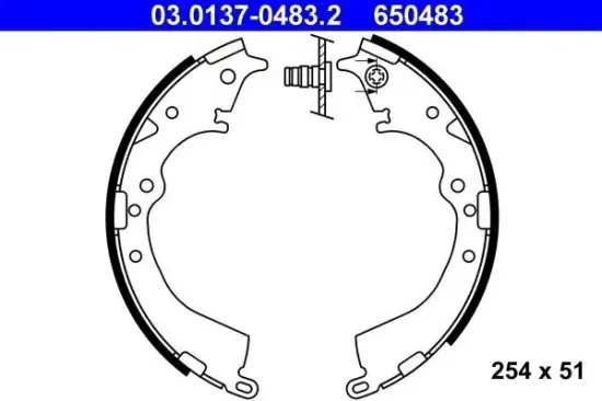 Bremsbackensatz Hinterachse ATE 03.0137-0483.2 Bild Bremsbackensatz Hinterachse ATE 03.0137-0483.2